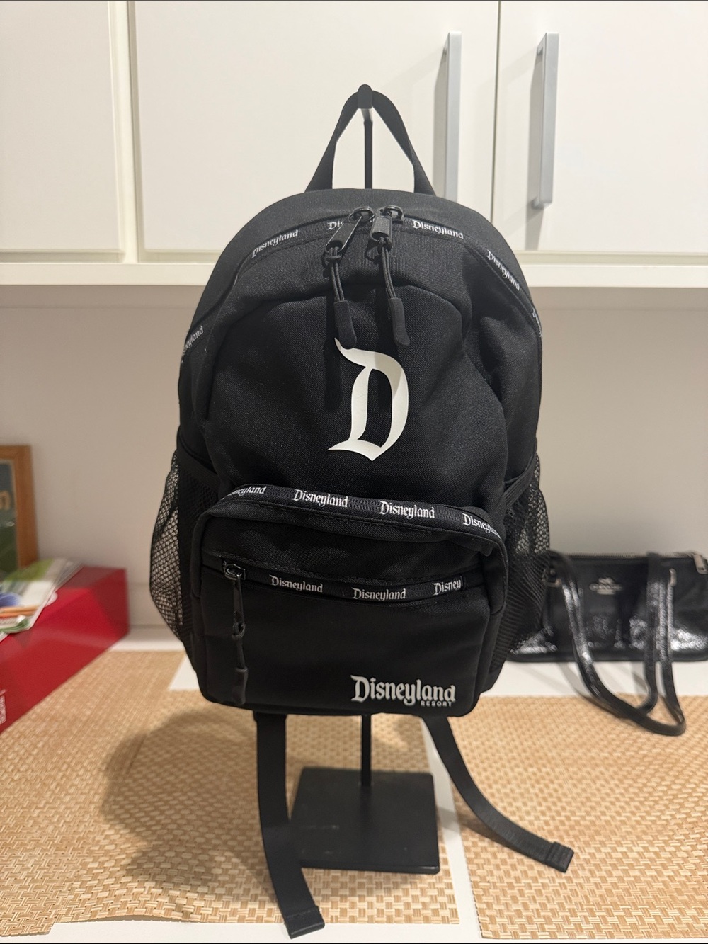 Disney Black Backpack with White 'D' Logo